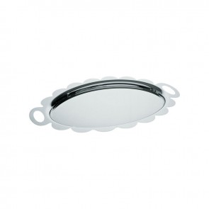 VASSOIO RETTANGOLARE PICCOLO RECINTO ALESSI DESIGN VINTAGE INOX MENDINI  SMERLATO